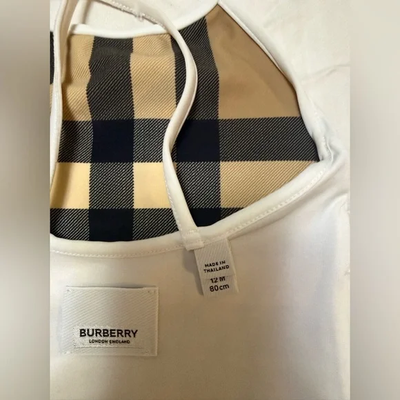 Burberry Beige and Black Check One-Piece Swimsuit - Picture 5 of 6